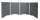 Tischtrennwand SIENNA faltbar, 4-flügelig anthrazitB 1600 x H 500 x T 19 mm
