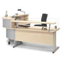 Thekenaufsatz MULTI M Buchedekor, Gestell AlusilberB 1600...