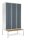 Garderobenspinde mit Sitzbank Korpus Lichtgrau, Türen BlaugrauH 2050 x B 1185 x T 800 mm