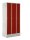 Garderobenspinde mit Sockel Korpus Lichtgrau, Türen RubinrotH 1800 x B 870 x T 500 mm