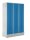 Garderobenspinde mit Sockel Korpus Lichtgrau, Türen LichtblauH 1800 x B 1185 x T 500 mm