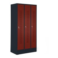 Garderobenspinde mit Sockel Korpus Anthrazit RAL7021,...