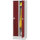 Garderoben-Stahlspind SP PROFI SYSTEM mit Sockel Korpus lichtgrau, Türen rubinrotB 590 x H 1800 x T 500 mm
