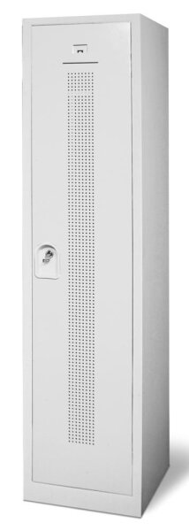 Garderoben-Stahlspind mit Sockel Korpus lichtgrau, Türen lichtgrauB 415 x H 1800 x T 500 mm