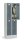 Doppelstöckiger Garderoben-Stahlspind mit Sockel Korpus Lichtgrau, Türen Blaugrau2x2 Abteile, H 1800 x B 590 x T 500 mm