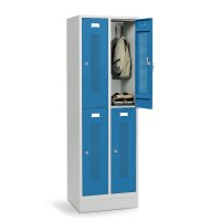 Doppelstöckiger Garderoben-Stahlspind mit Sockel...