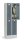 Doppelstöckiger Garderoben-Stahlspind mit Sockel Korpus Lichtgrau, Türen Blaugrau RAL 70312 x 2 Abteile, H 1800 x B 590 x T 500 mm