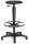 Arbeitsdrehhocker TEC 60 High Fußkreuz Polyamid schwarz mit GleiternBezug Lederimitat, Farbe schwarz