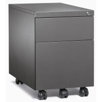 Rollcontainer BASE L Stahl, anthrazit RAL 7021B 390 x H...