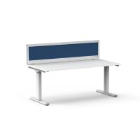 Tischtrennwand NEAPEL, schallabsorbierend blauH 370 x B 2000 mm