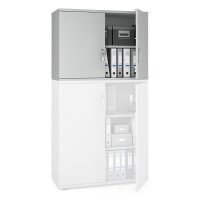 Flügeltüren-Aufsatzschrank MULTI M pro Dekor lichtgrauB 1000 x H 750 x T 420 mm