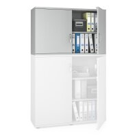 Flügeltüren-Aufsatzschrank MULTI M pro Dekor lichtgrauB 1200 x H 750 x T 420 mm