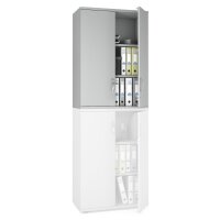 Flügeltüren-Aufsatzschrank MULTI M pro Dekor lichtgrauB 800 x H 1110 x T 420 mm