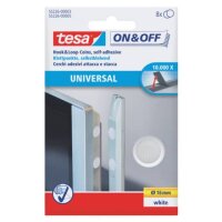 tesa On- & Off-Klettpunkte zum Aufkleben, 8er-Pack (Ø16mm), weiß