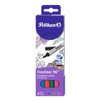 Pelikan Fineliner farbsortiert 0,4 mm, 6 St.