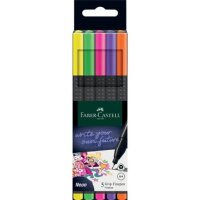 FABER-CASTELL Grip Neon Fineliner farbsortiert 0,4 mm, 5 St.