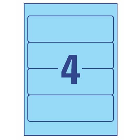L4767-20 Ordner-Etiketten - breit/kurz, (A4 - 20 Blatt) 80 Stück, blau