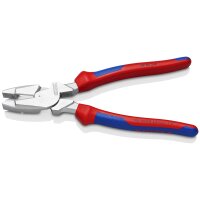 KNIPEX 09 05 240 Kraft-Kombizange "Linemans Pliers" amerikanisches Modell mit Mehrkomponenten-Hüllen verchromt 240 mm