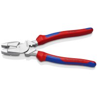 KNIPEX 09 15 240 Kraft-Kombizange "Linemans Pliers" amerikanisches Modell mit Mehrkomponenten-Hüllen verchromt 240 mm
