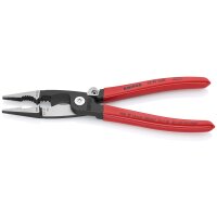 KNIPEX 13 91 200 SB Elektro-Installationszange mit Kunststoff überzogen schwarz atramentiert 200 mm (SB-Karte/Blister)