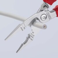 KNIPEX 13 96 200 SB Elektro-Installationszange isoliert mit Mehrkomponenten-Hüllen, VDE-geprüft verchromt 200 mm (SB-Karte/Blister)