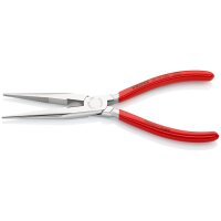KNIPEX 26 13 200 Flachrundzange mit Schneide (Storchschnabelzange) mit Kunststoff überzogen verchromt 200 mm