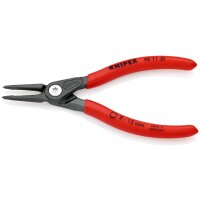 KNIPEX 48 11 J0 SB Präzisions-Sicherungsringzange für Innenringe in Bohrungen mit rutschhemmendem Kunststoff überzogen grau atramentiert 140 mm (SB-Karte/Blister)