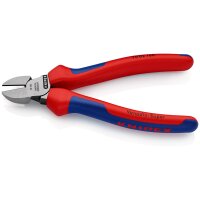 KNIPEX 70 02 160 SB Seitenschneider mit Mehrkomponenten-Hüllen schwarz atramentiert 160 mm (SB-Karte/Blister)
