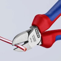 KNIPEX 70 02 160 SB Seitenschneider mit Mehrkomponenten-Hüllen schwarz atramentiert 160 mm (SB-Karte/Blister)