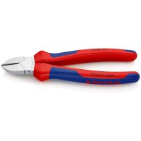 KNIPEX 70 05 180 SB Seitenschneider mit Mehrkomponenten-Hüllen verchromt 180 mm (SB-Karte/Blister)