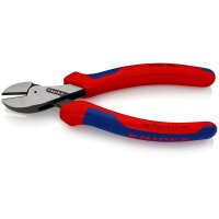 KNIPEX 73 02 160 SB X-Cut® Kompakt-Seitenschneider hochübersetzt mit Mehrkomponenten-Hüllen schwarz atramentiert 160 mm (SB-Karte/Blister)