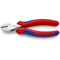 KNIPEX 73 05 160 SB X-Cut® Kompakt-Seitenschneider hochübersetzt mit Mehrkomponenten-Hüllen verchromt 160 mm (SB-Karte/Blister)