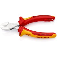 KNIPEX 73 06 160 T BK X-Cut® Kompakt-Seitenschneider isoliert mit Mehrkomponenten-Hüllen, VDE-geprüft; mit integrierter isolierter Befestigungsöse zum Anbringen einer Absturzsicherung verchromt 160 mm (SB-Karte/Blister)