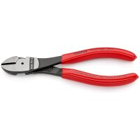 KNIPEX 74 01 160 SB Kraft-Seitenschneider mit Kunststoff überzogen schwarz atramentiert 160 mm (SB-Karte/Blister)