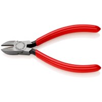 KNIPEX 76 01 125 Seitenschneider für Elektromechaniker mit Kunststoff überzogen schwarz atramentiert 125 mm