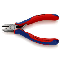 KNIPEX 76 12 125 Seitenschneider für Elektromechaniker mit Mehrkomponenten-Hüllen schwarz atramentiert 125 mm