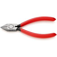 KNIPEX 76 81 125 Seitenschneider für Elektromechaniker mit Kunststoff überzogen schwarz atramentiert 125 mm