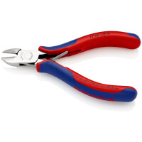 KNIPEX 77 02 135 H Elektronik-Seitenschneider mit eingesetzter Hartmetallschneide mit Mehrkomponenten-Hüllen 135 mm