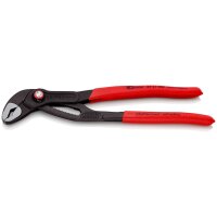 KNIPEX 87 21 250 SB Cobra® QuickSet Hightech-Wasserpumpenzange mit rutschhemmendem Kunststoff überzogen grau atramentiert 250 mm (SB-Karte/Blister)