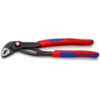 KNIPEX 87 22 250 SB Cobra® QuickSet Hightech-Wasserpumpenzange mit schlanken Mehrkomponenten-Hüllen grau atramentiert 250 mm (SB-Karte/Blister)
