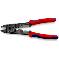 KNIPEX 97 21 215 SB Crimpzange mit Mehrkomponenten-Hüllen schwarz lackiert 230 mm (SB-Karte/Blister)