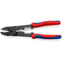 KNIPEX 97 22 240 SB Crimpzange mit Mehrkomponenten-Hüllen schwarz lackiert 240 mm (SB-Karte/Blister)