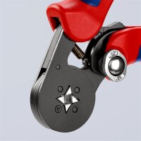 KNIPEX 97 53 04 SB Selbsteinstellende Crimpzange für Aderendhülsen mit Seiteneinführung mit Mehrkomponenten-Hüllen brüniert 180 mm (SB-Karte/Blister)