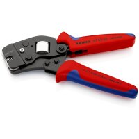 KNIPEX 97 53 08 SB Selbsteinstellende Crimpzange für Aderendhülsen mit Fronteinführung mit Mehrkomponenten-Hüllen brüniert 190 mm (SB-Karte/Blister)