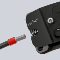 KNIPEX 97 53 08 SB Selbsteinstellende Crimpzange für Aderendhülsen mit Fronteinführung mit Mehrkomponenten-Hüllen brüniert 190 mm (SB-Karte/Blister)