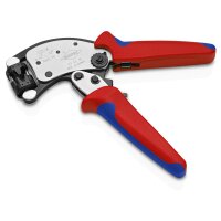 KNIPEX 97 53 19 SB Twistor® T Selbsteinstellende Crimpzange für Aderendhülsen mit drehbarem Crimpkopf mit Mehrkomponenten-Hüllen verchromt 200 mm