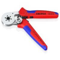 KNIPEX 97 55 14 Selbsteinstellende Crimpzange für Aderendhülsen mit Seiteneinführung mit Mehrkomponenten-Hüllen verchromt 180 mm