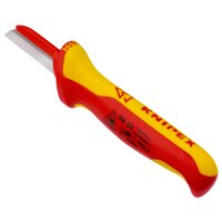 KNIPEX 98 54 SB Kabelmesser isolierender Mehrkomponenten-Griff, VDE-geprüft 190 mm (SB-Karte/Blister)