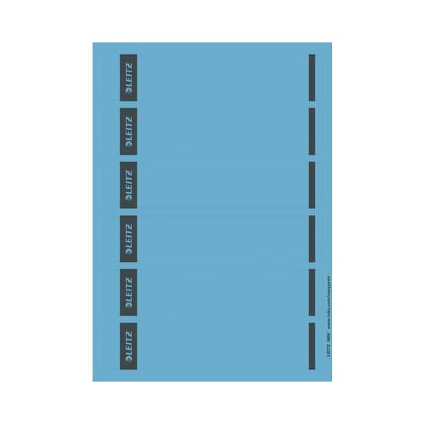 1686 PC-beschriftbare Rückenschilder - Papier, kurz/schmal, 150 Stück, blau