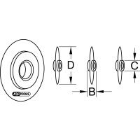 Ersatzschneidrad für Rohrabschneider, Metall, Ø 25,6 mm